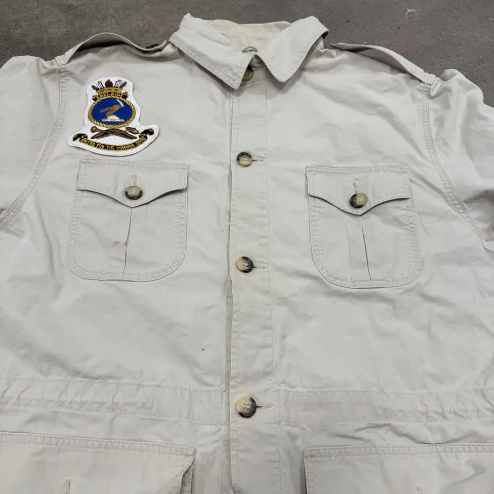 Vintage Banana Republic Safari Shirt Jacket Button Up Cotton Beige Men’s XL
